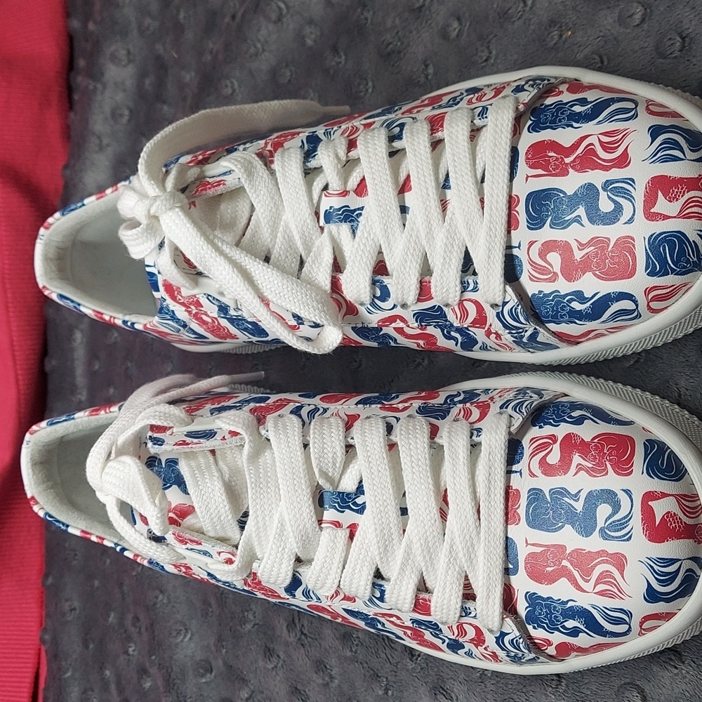 - KENZO Paris Tennix low top sneakers ME 39 US ( 6.5 M 8.5 W) Nappa Mermaid